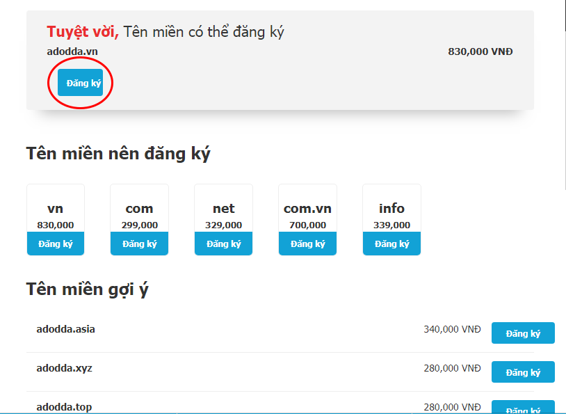 đăng ký tên miền