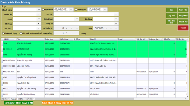 phan mem quan ly tham my vien zinclinic danh sach khach hang